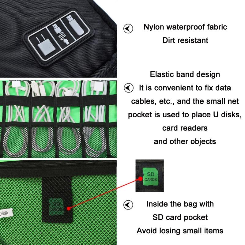 NNEIDS Portable Multifunctional U Disk Storage Bag For Mobile Phone Accessories - Purple
